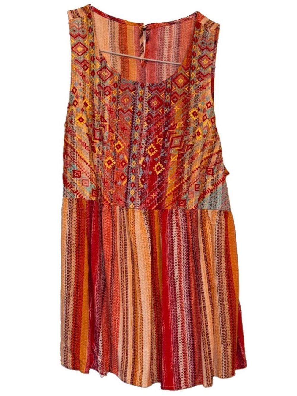 Sleeveless Printed Boho Blouse in Multicolor